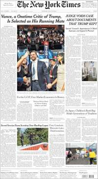 Portada de New York Times (USA)