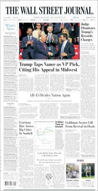 Portada de Wall Street Journal (USA)