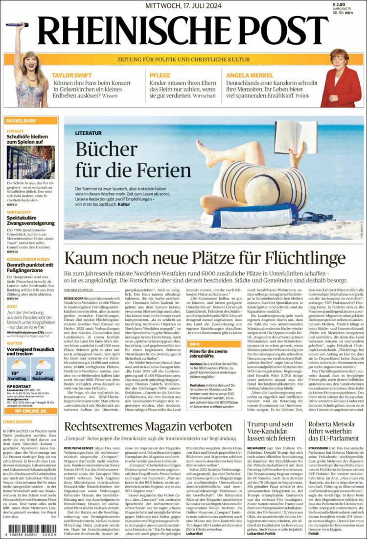 Portada de Rheinische Post (Alemania)