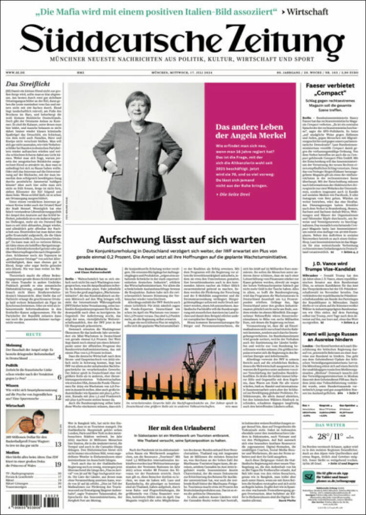 Portada de Sueddeutsche (Alemania)