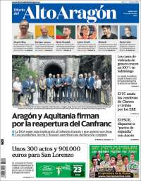 Portada de Diario del AltoAragón (España)