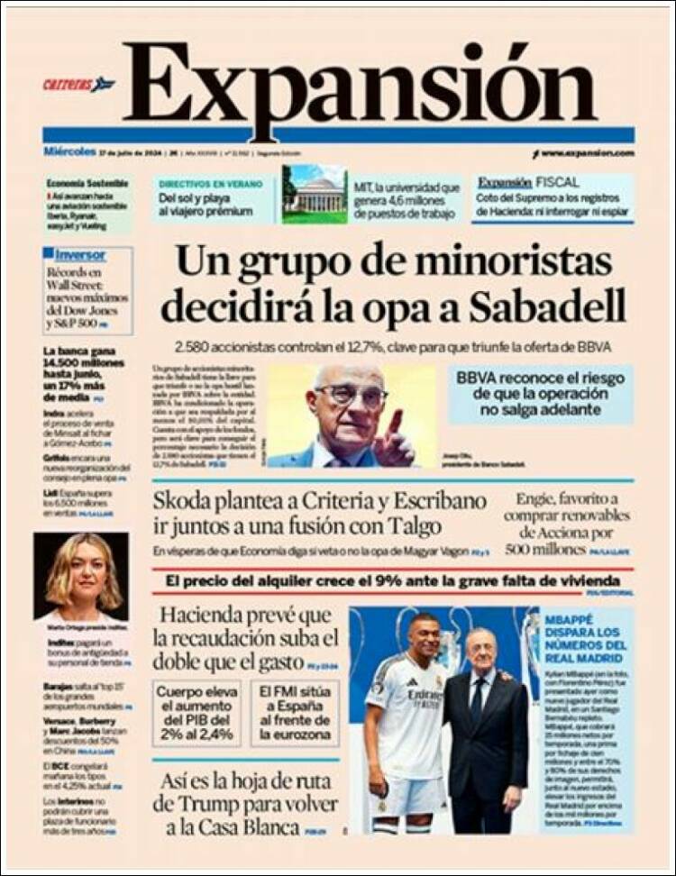 Portada de Expansión (Espa&ntilde;a)