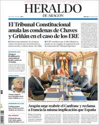 Portada de Heraldo de Aragón (España)