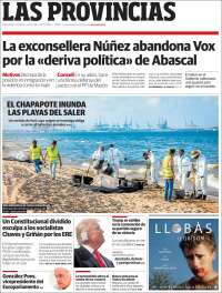 Portada de Las Provincias (España)