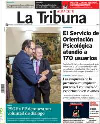 Portada de La Tribuna de Albacete (España)