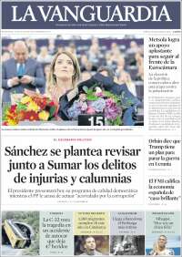 Portada de La Vanguardia (España)