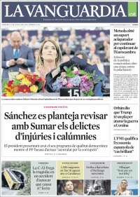 Portada de La Vanguardia (España)