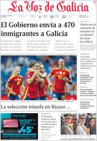 Portada de La Voz de Galicia (España)