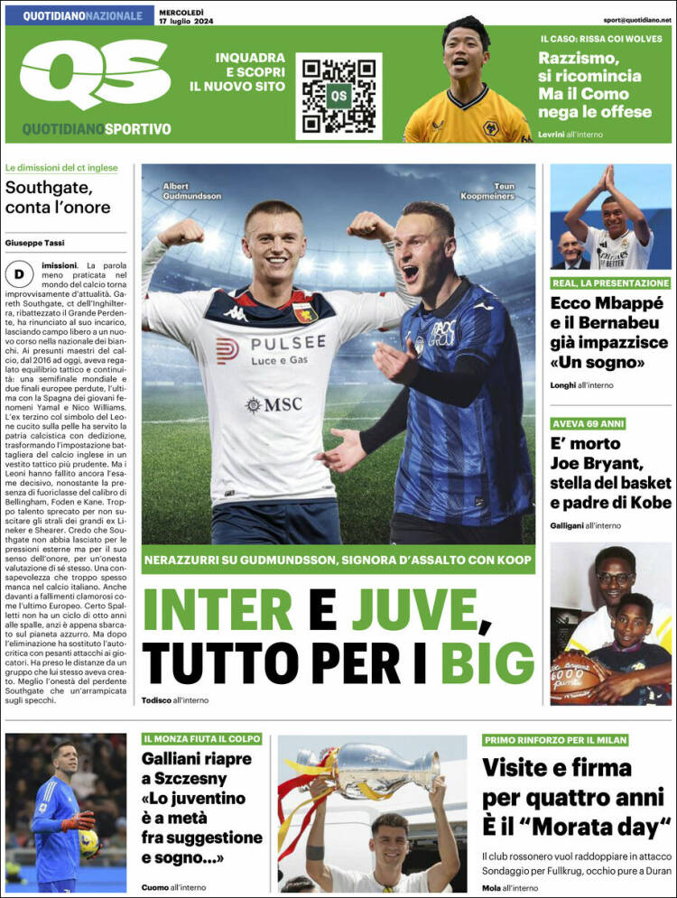 Portada de Quotidiano Sportivo (Italia)