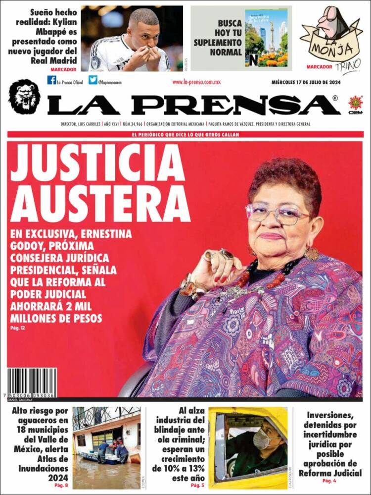 Portada de La Prensa (M&eacute;xico)