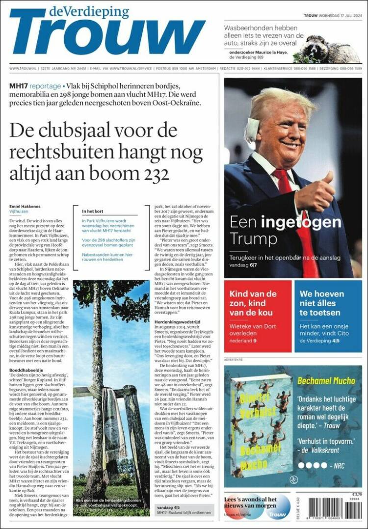 Newspaper Trouw (Netherlands). Newspapers in Netherlands. Today's press ...