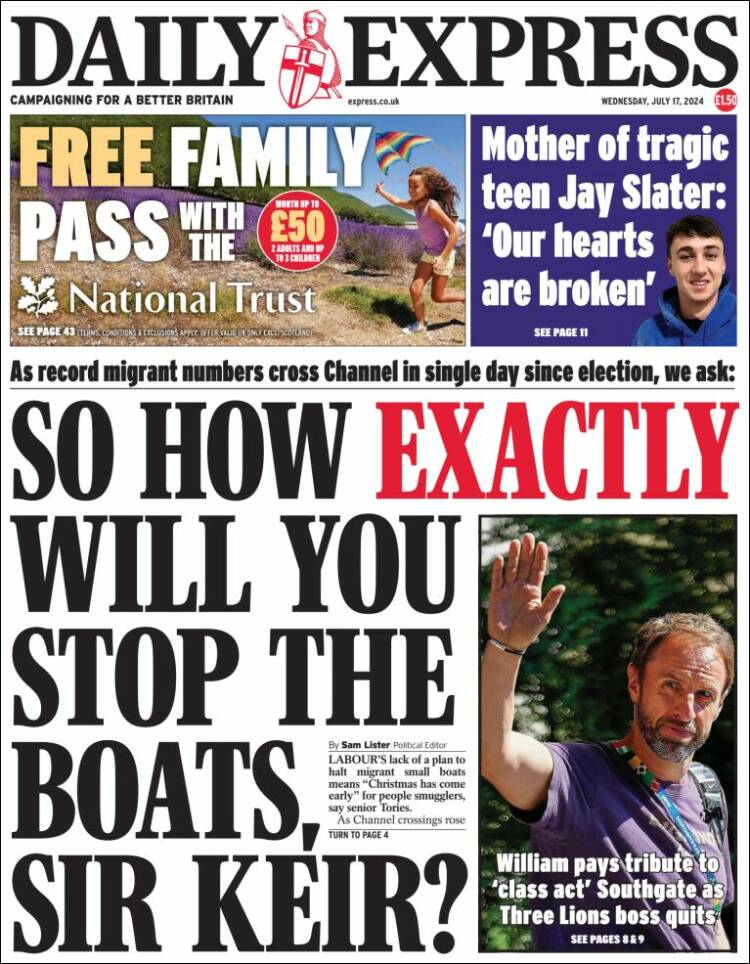 Portada de Daily Express (Reino Unido)
