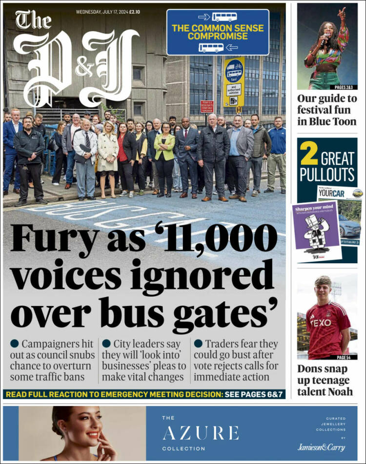 Portada de The Press and Journal (Reino Unido)