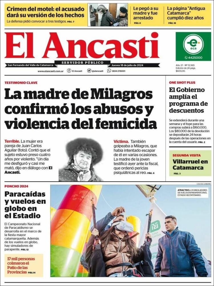 Portada de El Ancasti (Argentina)