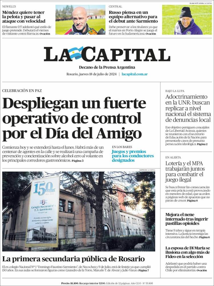 Portada de La Capital - Rosario (Argentina)