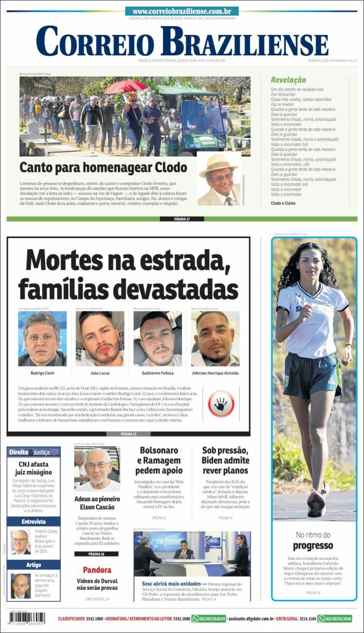 Portada de Correio Braziliense (Brasil)