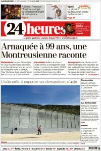 Portada de 24 Heures (Suisse)