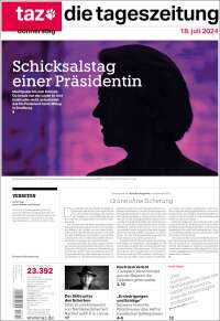 Portada de Die Tageszeitung (Alemania)