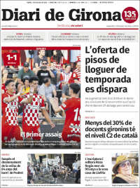 Portada de Diari de Girona (España)