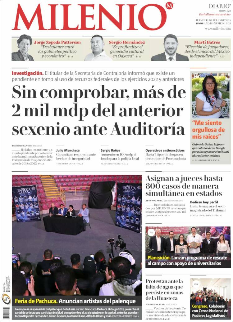 Portada de Milenio de Hidalgo (M&eacute;xico)