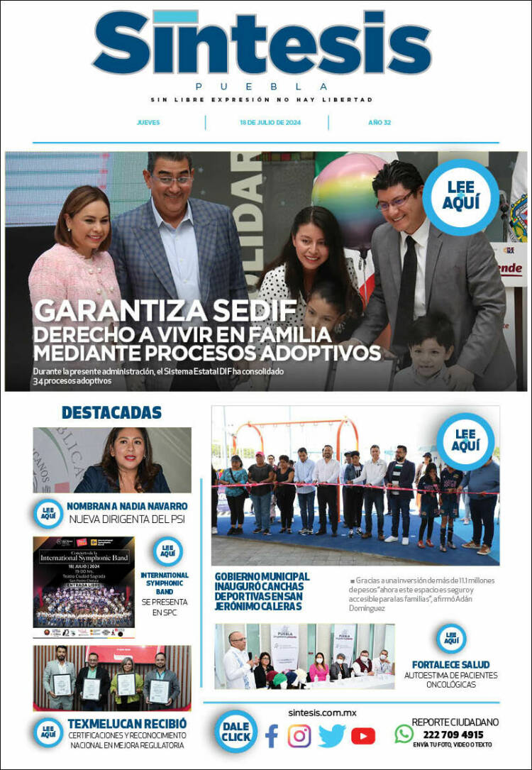 Portada de Síntesis - Puebla (M&eacute;xico)