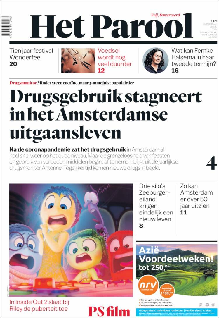 Portada de Het Parool (Pa&iacute;ses Bajos)