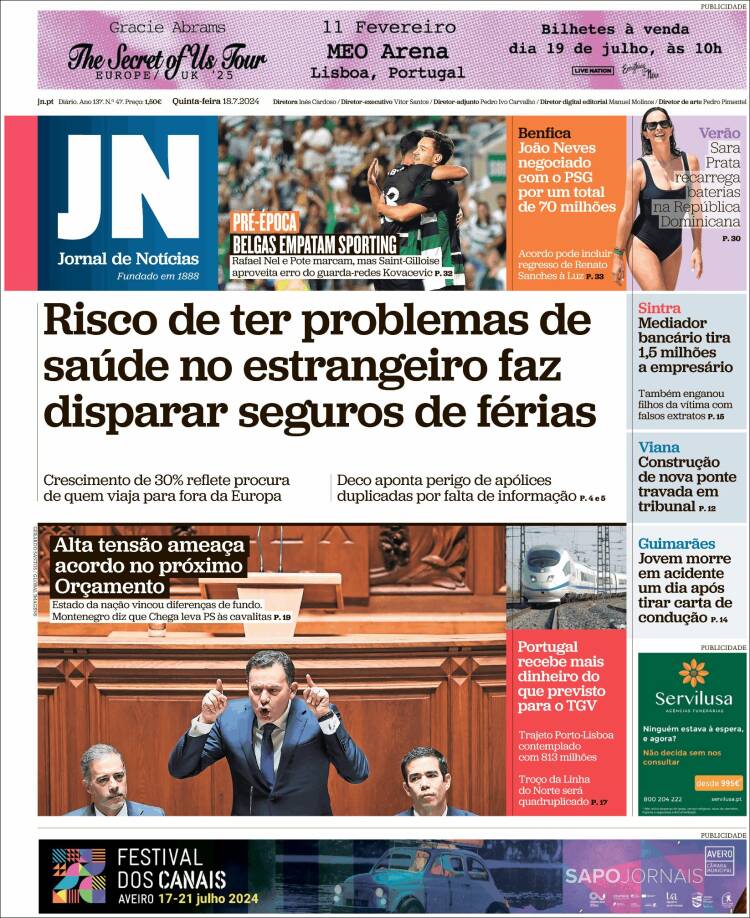 Portada de Jornal de Notícias (Portugal)