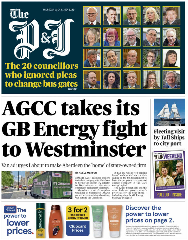 Portada de The Press and Journal (Reino Unido)