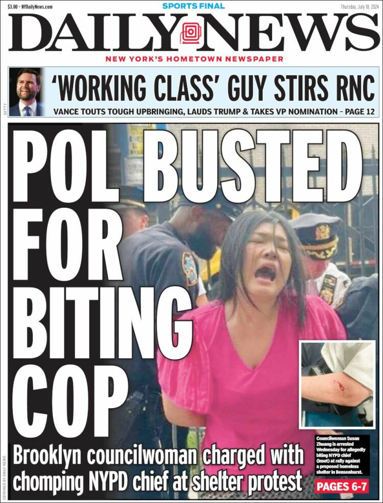 Portada de Daily News - New York (USA)