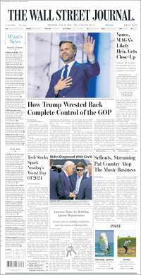 Portada de Wall Street Journal (USA)