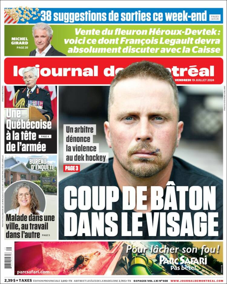 Portada de Le Journal de Montréal (Canadá)