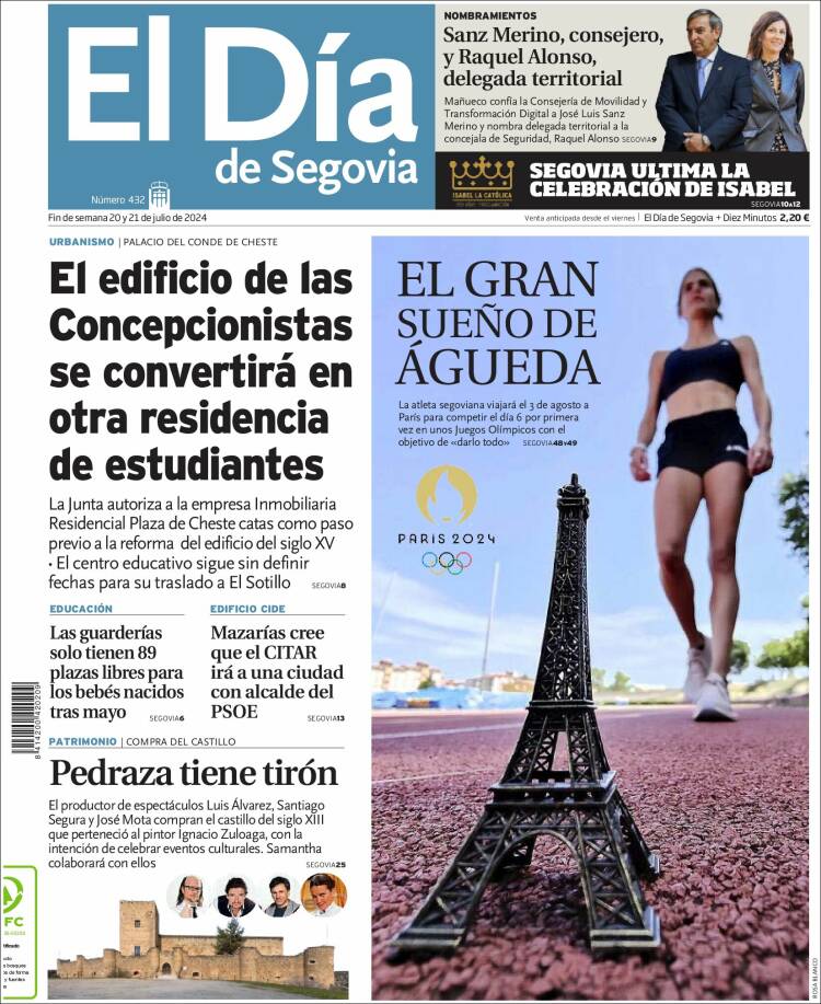 Portada de El Día de Segovia (España)