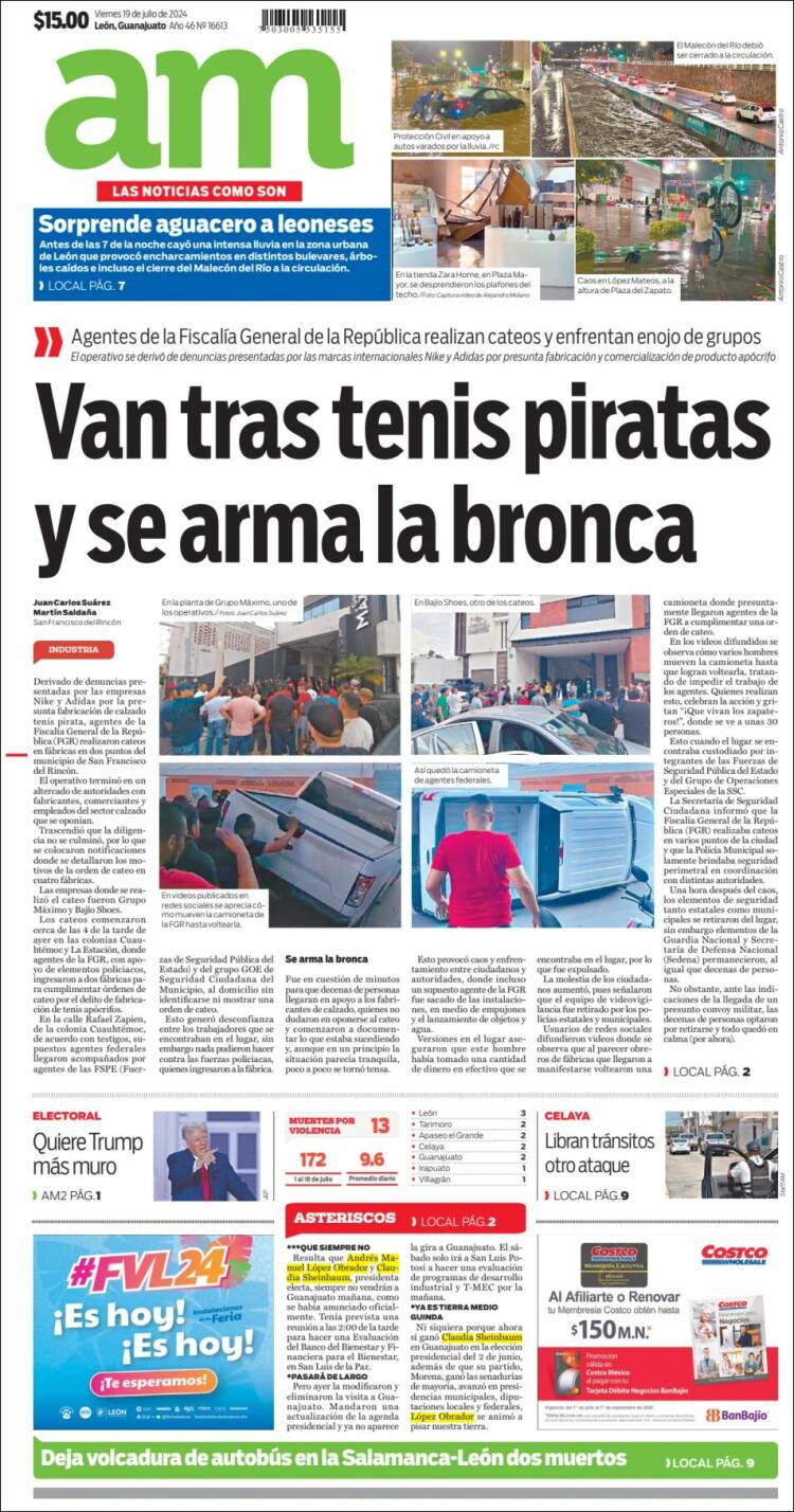 Periódico Al Día A.M. (México). Periódicos de México. Edición de ...