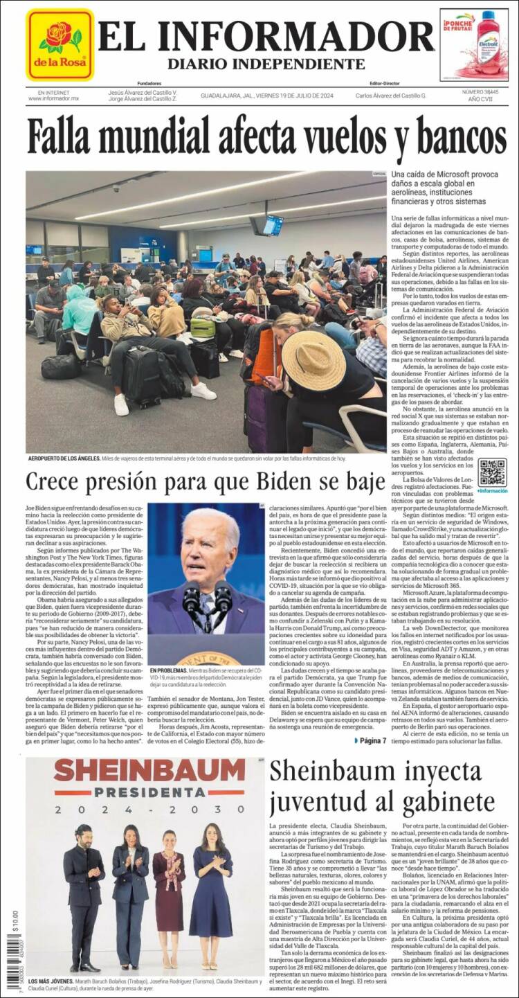 Portada de El Informador (M&eacute;xico)