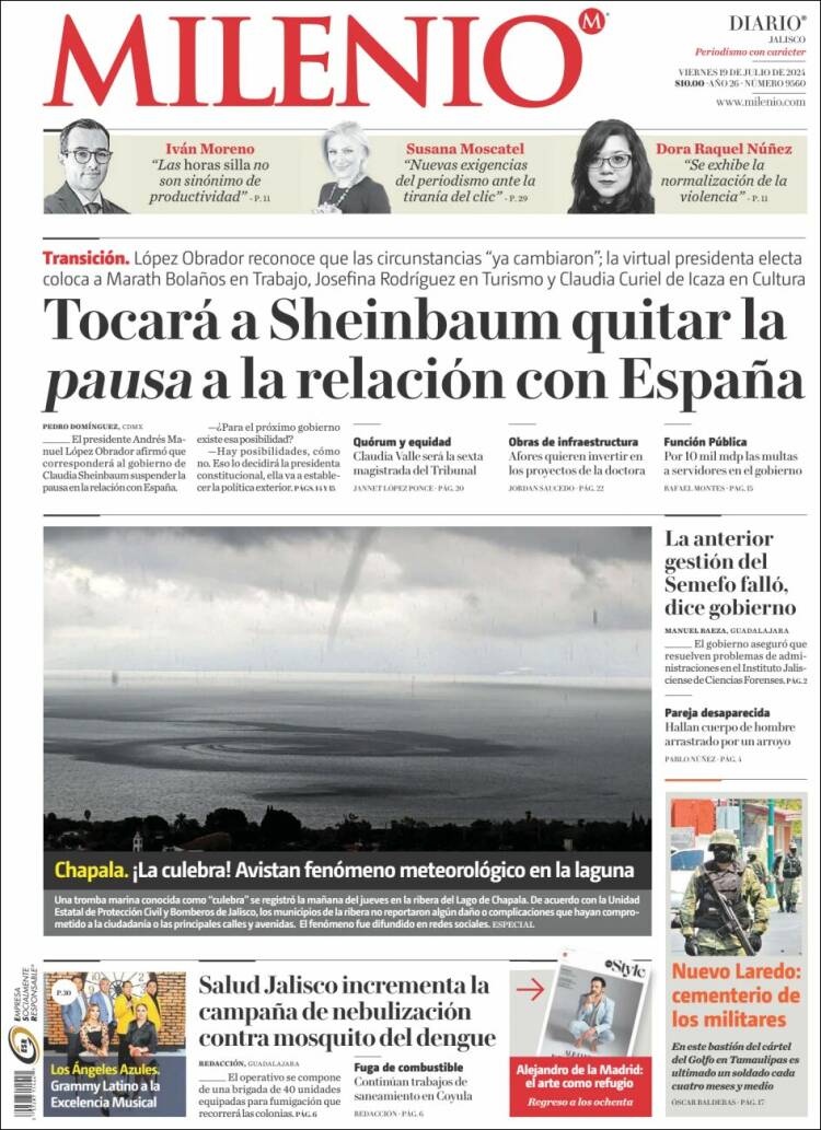 Portada de Milenio - Jalisco (M&eacute;xico)