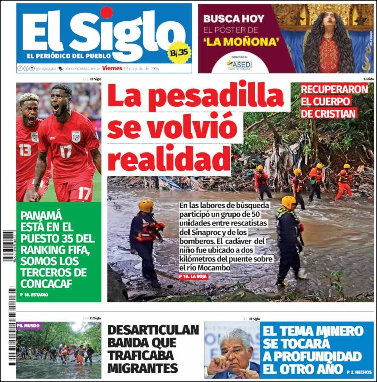 Portada de El Siglo (Panam&aacute;)