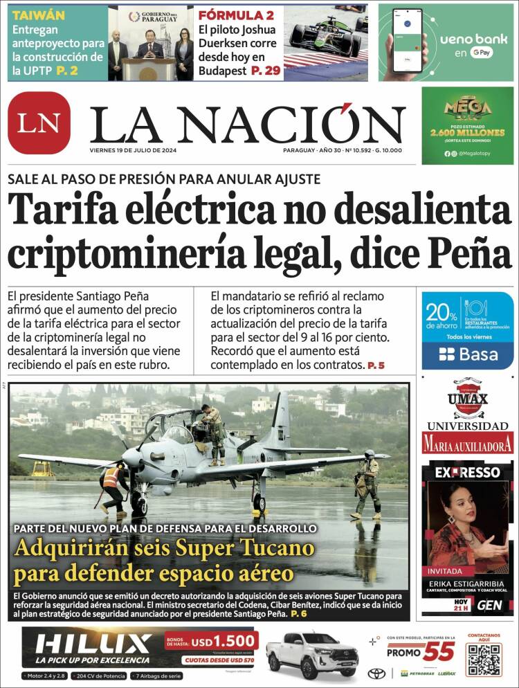 Portada de La Nación (Paraguay)