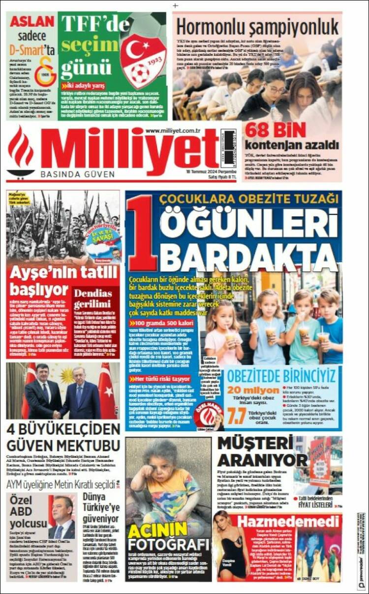 Portada de Milliyet (Turqu&iacute;a)