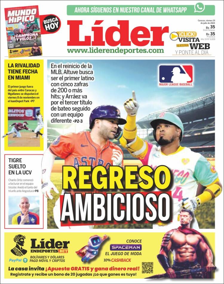 Portada de Lider en deportes (Venezuela)