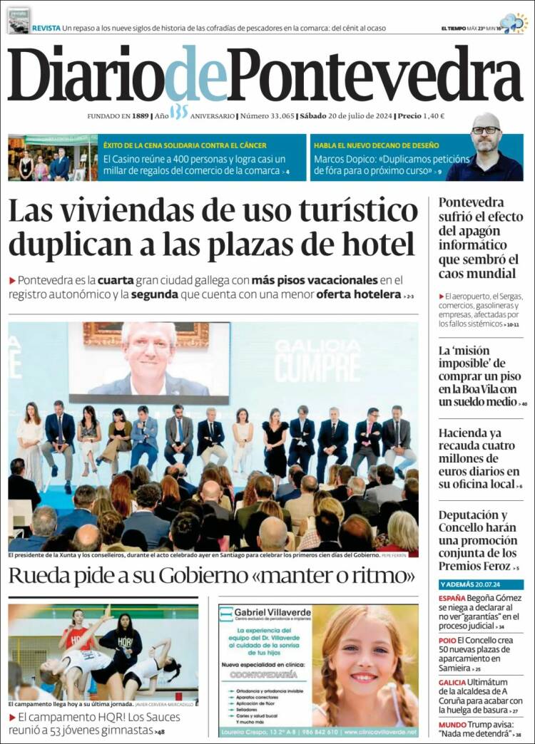 Portada de Diario de Pontevedra (España)