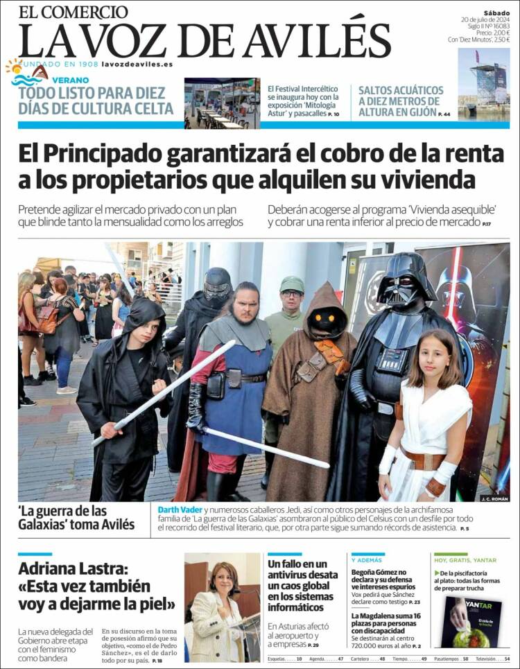 Portada de El Comercio - Avilés (España)