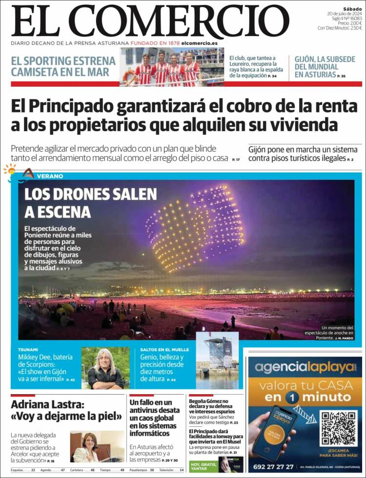 Portada de El Comercio - Gijón (España)