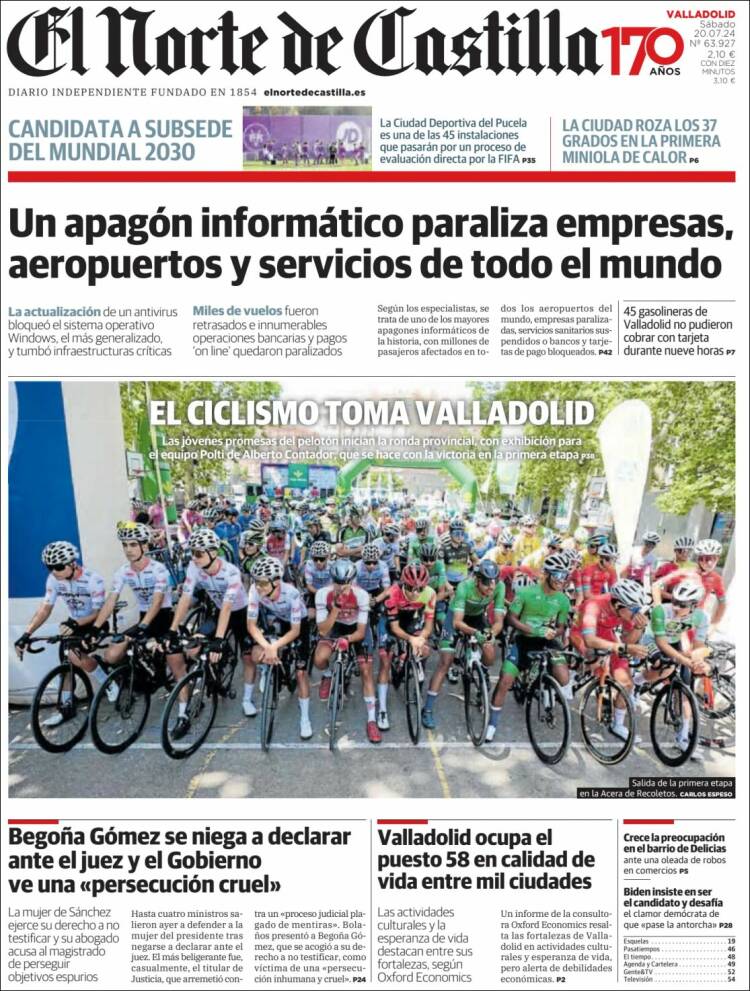 Portada de Norte de Castilla - Valladolid (España)
