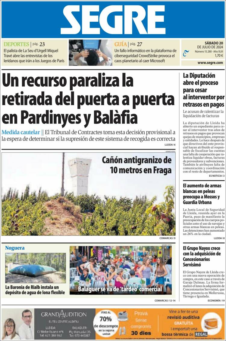 Portada de Segre  (España)
