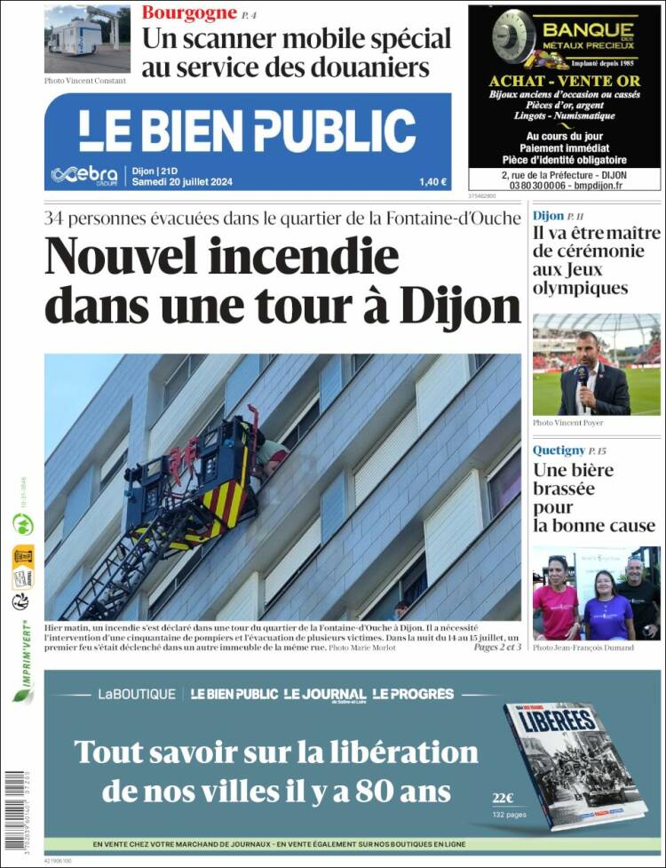 Portada de Le Bien Public (Francia)