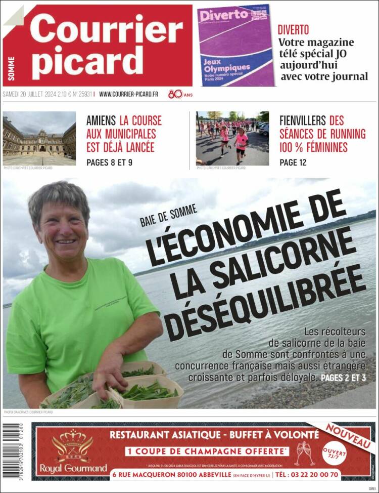 Portada de Courrier Picard (Francia)