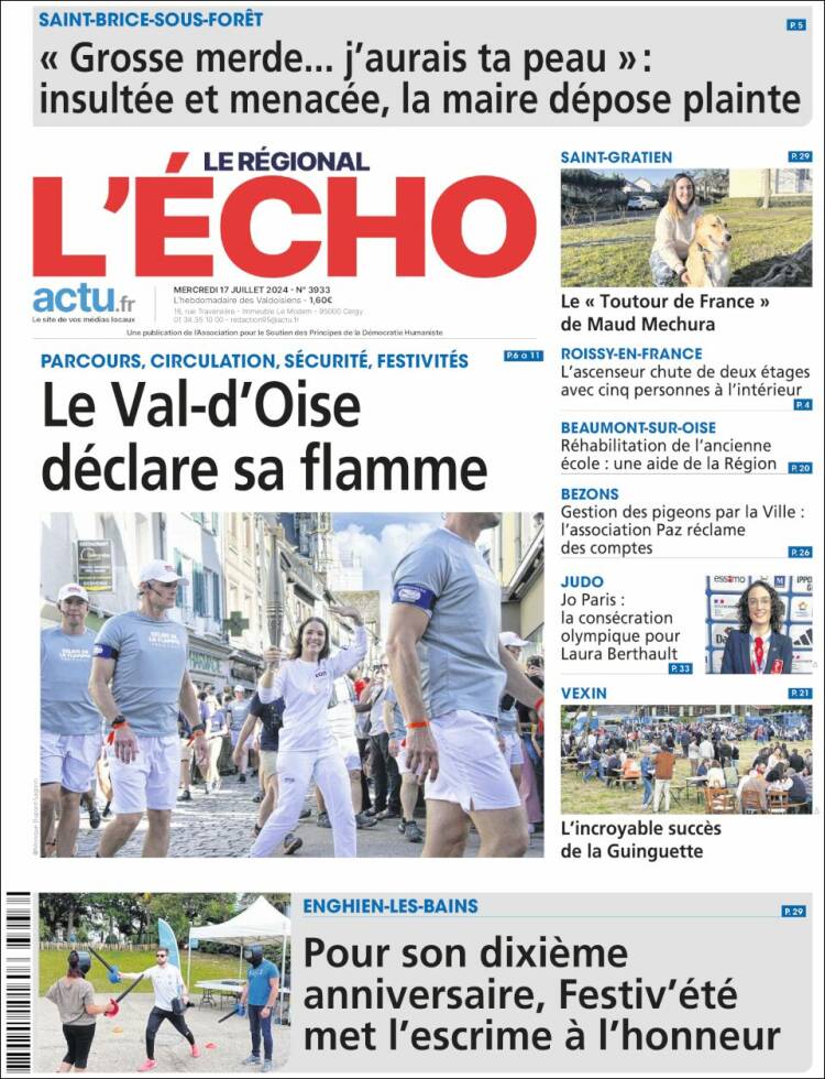Portada de L'Echo de la Haute-Vienne (Francia)