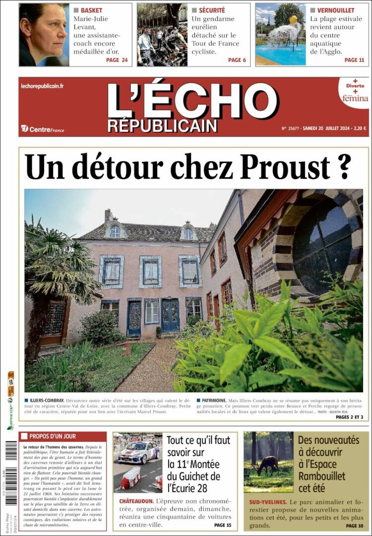 Portada de L'Echo Républicain (Francia)