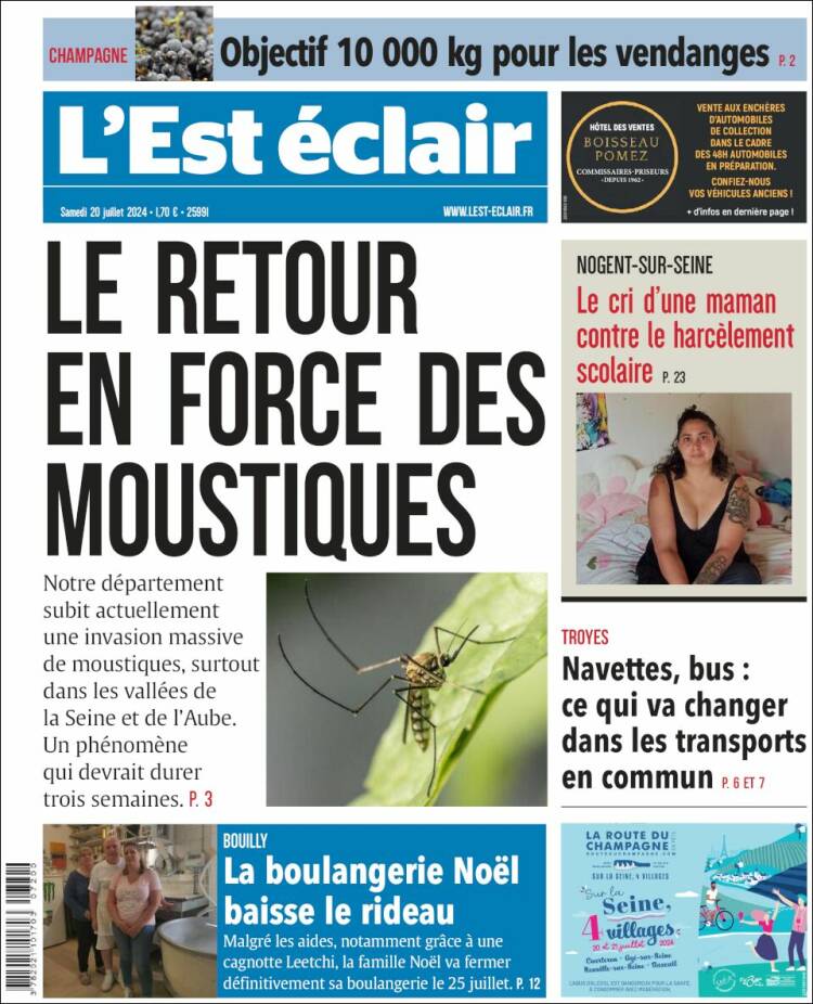 Portada de L'Est Eclair (Francia)