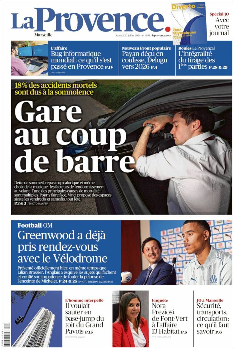 Portada de La Provence (Francia)